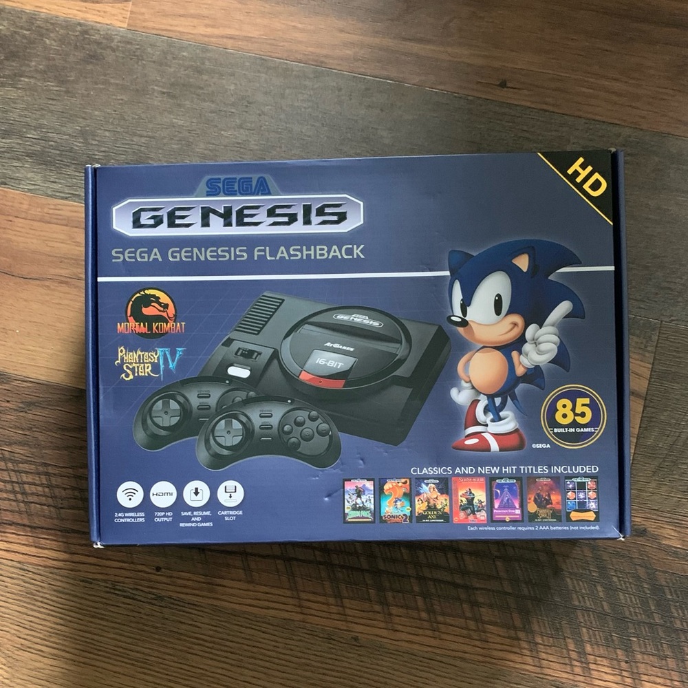 Sega Genesis Flashback Console HDMI with Wireless Controllers & 85 Retro Games